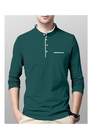AUSK - Green Cotton Blend Regular Fit Mens T-Shirt ( Pack of 1 ) - None