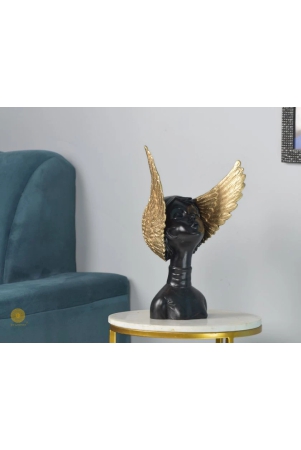 golden-wings-angel-face-sclupture-55x13-inches-black