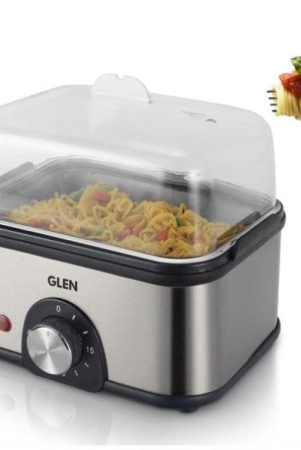 Glen 3 in 1 Electric Multi Cooker - 3035MC | Egg Boiler - Steam, Cook & Boil | Grey & Black | 1 Pc