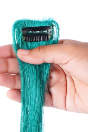 refynhair-green-clip-in-hair-extensions-vibrant-color-streaksstreax-for-fashionable-looks-size-16-inches-pack-of-1-single-piece