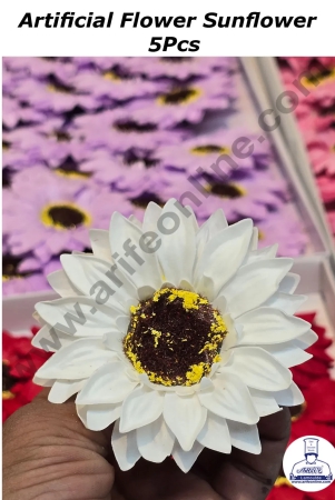 cake-decor-scented-sunflower-artificial-flower-for-cake-decoration-5-pcs-pack-white