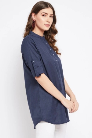 women-blue-mandarin-collar-tunic