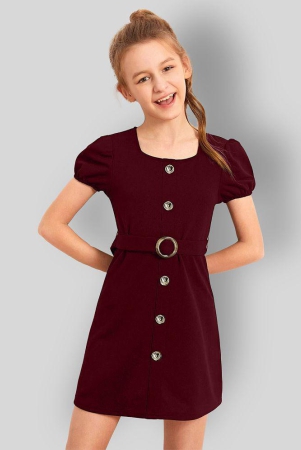 addyvero-maroon-cotton-blend-girls-a-line-dress-pack-of-1-none