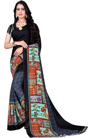 leelavati-black-georgette-saree-with-blouse-piece-pack-of-1-black