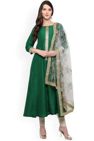 green-off-white-anarkali-kurta-with-dupatta