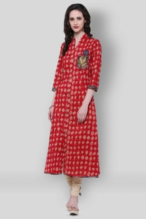 divena-red-cotton-womens-front-slit-kurti-pack-of-1-none