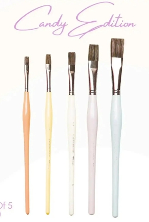 Stationerie Signature Flat Brush Set Of 5 Candy Edition
