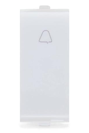 CONA 14011 Platinum Bell Push Modular Switch 10A White with Blue LED Indicator, Single |Door Bell|Electric Switches|ISI Marked Bell Switch for Home, Office, Shop,etc