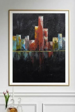 city-in-dark-acrylic-on-canvas-handmade-wall-painting