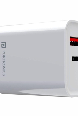 Portronics - No Cable 3A Travel Charger - White