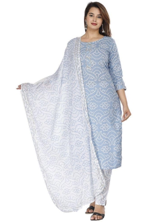 highlight-fashion-export-blue-cotton-kurti-with-pants-stitched-suit-single-none