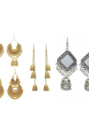 samridhi-dc-golden-jhumki-earrings-pack-of-4-golden