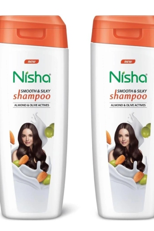 nisha-smooth-silky-shampoo-for-women-men-180ml-pack-of-2-almond-olive-actives-shampoo-for-naturally-soft-silky-hair