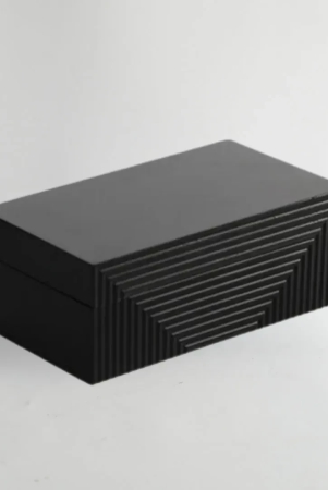 Contemporary Black Resin Storage Box-Small