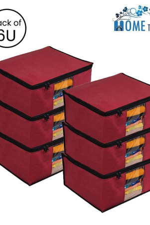 hometales-non-woven-saree-cover-cloth-storage-organizer-with-transparent-windowmaroon-6u