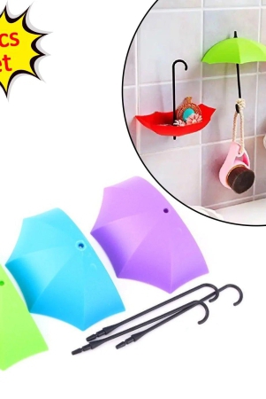 Creative Umbrella Shape Decorative Key Holder Wall Mounted Hooks