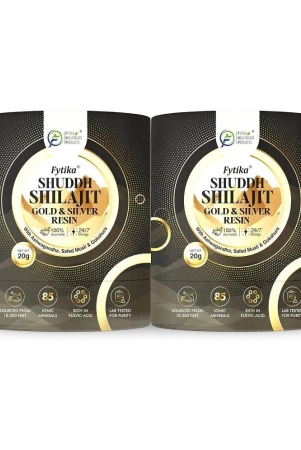 Fytika Shuddh Shilajit Gold and Silver Resin -100% Ayurvedic Himalayan Shilajit 20g (Pack of 2)