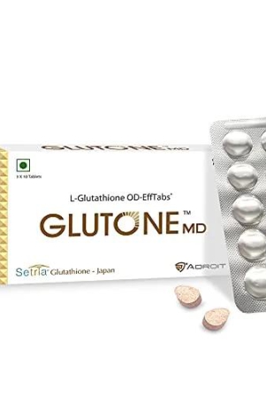 Glutone MD – Glutathione Mouth-Dissolving Tablets| Made with Setria L-Glutathione (Japan) 100mg| Radiant Glow & Even Skin Tone| Pack of 30 Tablets (Orange)