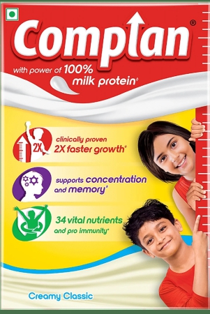 Complan Nutrition & Health Drink - Improves Concentration & Memory, Creamy Classic Flavour, 500 G Carton