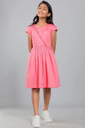 Girls Pink Cotton Satin Dress-9-10 Years