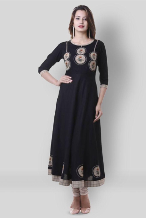 yash-gallery-black-rayon-womens-flared-kurti-none