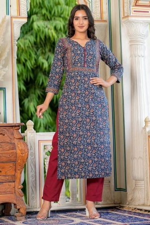 vbuyz-cotton-printed-straight-womens-kurti-blue-pack-of-1-none