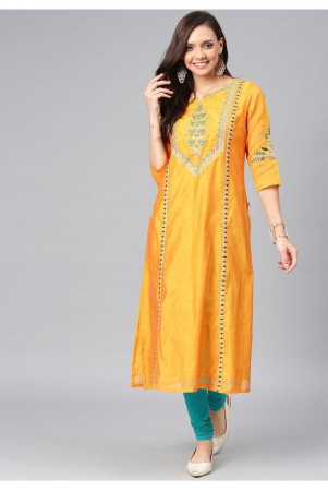 alena-yellow-chanderi-womens-flared-kurti-xs