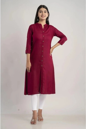 mauka-maroon-rayon-womens-front-slit-kurti-pack-of-1-none