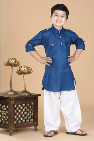 aj-dezines-blue-cotton-blend-boys-kurta-sets-pack-of-1-none