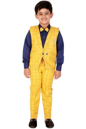 dkgf-fashion-yellow-cotton-blend-boys-shirt-pants-pack-of-1-none