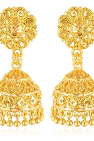 vivastri-golden-jhumki-earrings-pack-of-1-golden