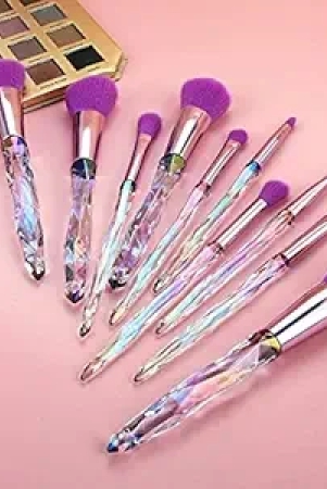 KATHIYAWADI Professional Beauty Makeup Brush Set, Sparkling Crystal Style Makeup Brushes Premium Synthetic Include Foundation, Eyeshadow, Makeup Contour Brushes for Women & Girls (10Pcs)