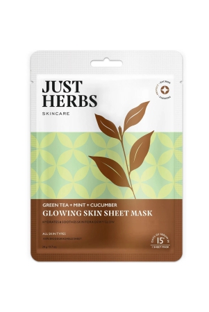 green-tea-sheet-mask-with-mint-cucumber-for-glowing-skin-pack-of-4