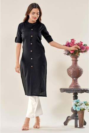 glomee-black-cotton-womens-straight-kurti-pack-of-1-none