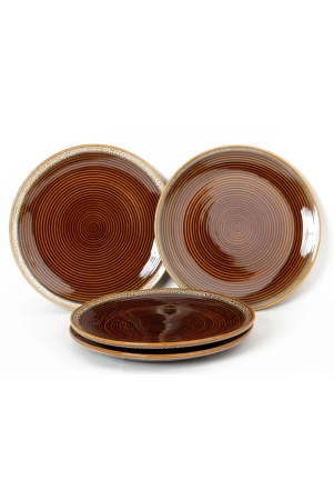 handcrafted-reactive-glaze-ceramic-dinner-plates-4-pieces-serving-for-4-microwave-and-dishwasher-safe-bone-ash-free-full-plate-set-crockery-for-dining-and-gifting-peanut-brown