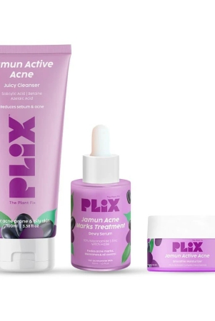 plix-jamun-active-acne-serum-30ml-jamun-facewash-100ml-jamun-moisturizer-50-g-combopack-of-3