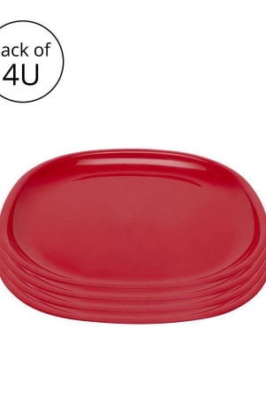 hometales-plastic-microwave-safe-plates-pack-of-4-full-plate-dia-11inch-red-colour-red