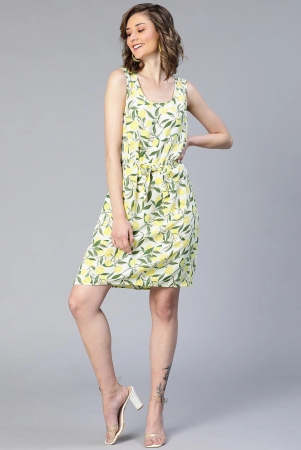 oxolloxo-tropical-print-fit-flare-dress