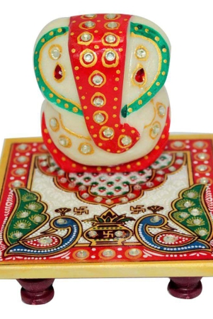 zudhaa-marble-ganesha-with-peacock-chowki