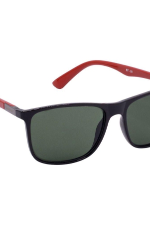 Hrinkar Green Rectangular Sunglasses Brands Black, Red Frame Goggles for Men & Women - HRS-BT-08-BK-RD-GRN