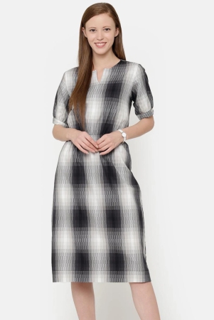 magpie-pure-cotton-elastic-waist-plaid-dress-m