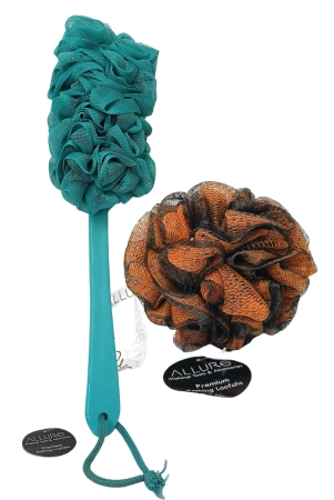 allure-bath-brush-loofah-set-pack-of-2-assorted-metallic-colors-loofha