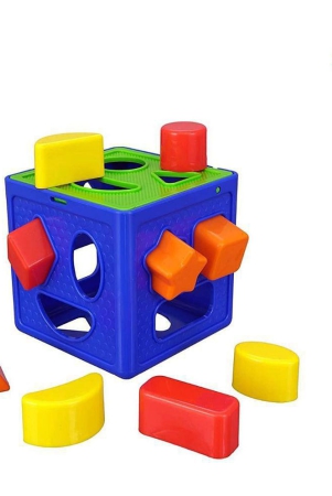 thriftkart-baby-blocks-shape-sorter-toy-childrens-blocks-includes-9-shapes-color-recognition-shape-toys-with-colorful-sorter-cube-box-multicolor-multi-colour