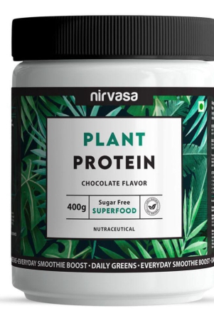 Nirvasa Plant Protein Powder for Men & Women, Superfood with Protein Blend, Digestive Blend and Vegetable Blend, enriched with Pea Protein (1 X 400 g)