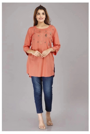 highlight-fashion-export-peach-rayon-womens-straight-kurti-pack-of-1-m