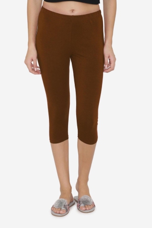 Women's Comfy Classy Capri Legging -  Dark Chocolate