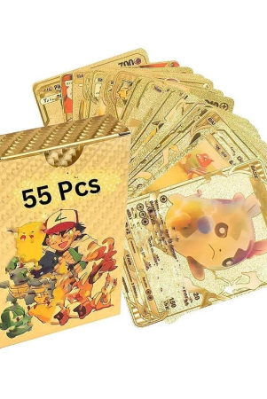 pokemon-premium-quality-playing-cards-55-pcs-foil-card-assorted-cards-tcg-deck-box-v-series-cards-vmax-gx-rare-golden-cards-and-common