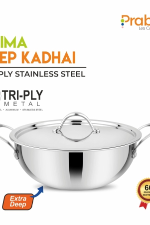 Prima Triply Deep Kadhai With Lid-13.0L