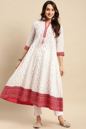 rangita-women-100-cotton-off-white-contrast-placket-ikat-printed-calf-length-anarkali-kurti-none