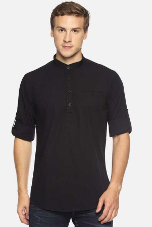 springberry-shirt-style-100-percent-cotton-black-mens-kurta-pack-of-1-none